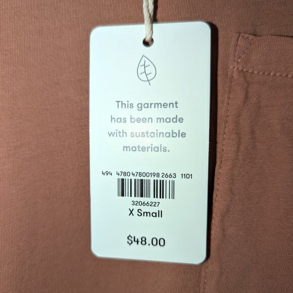 NWT UpWest | Short Sleeve Cotton T-Shirt Dress in Clay Brown Orange | Size XS - Picture 6 of 10